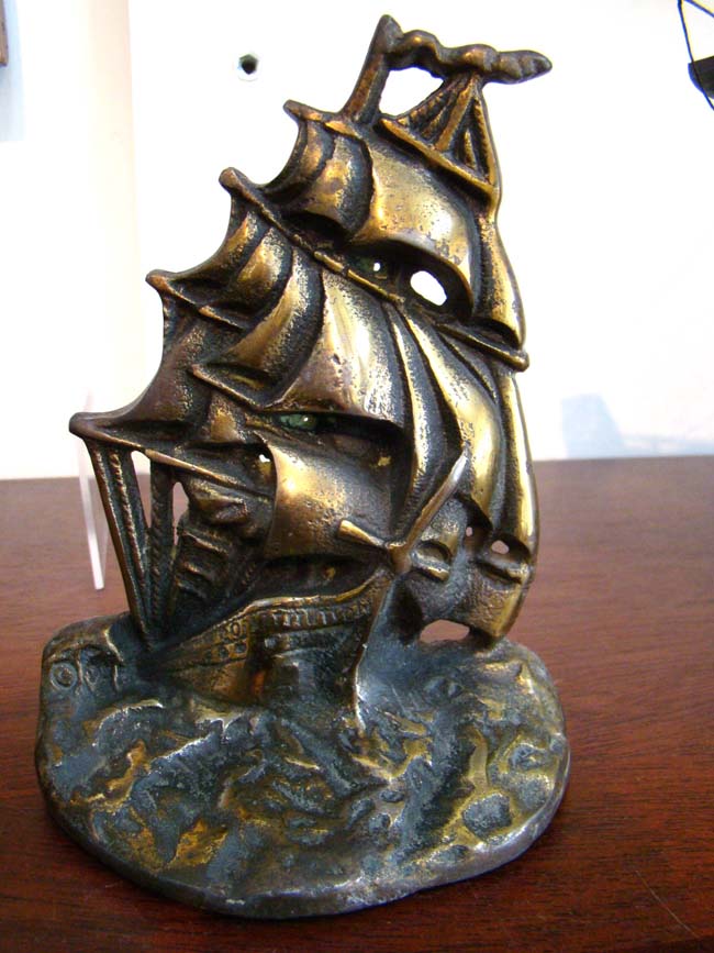 A pair of U.S.S. Constitution bookends by Greenblat Studios of Boston circa 1926 — image 2